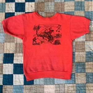 Vintage 50’s Short Sleeve Cowboy Sweatshirt